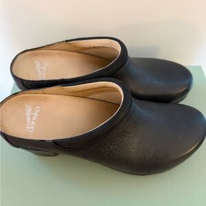 Dansko Black Sammy Leather Slip-On Mule Clogs